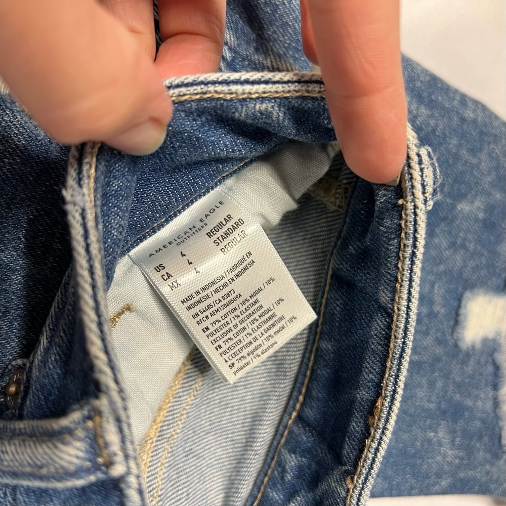 American Eagle Mom Jeans Front and Back Ripped Size 4 - Picture 9 of 11